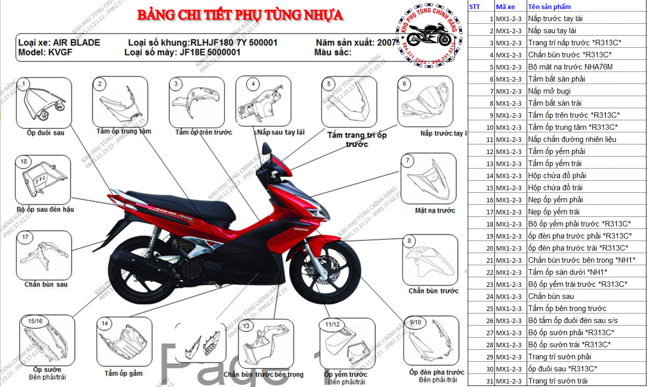 Dán keo xeGiá dán keo xe Airblade 20072010  CỬA HÀNG PHỤ TÙNG TRANG TRÍ  XE MÁY HOÀNG TRÍ